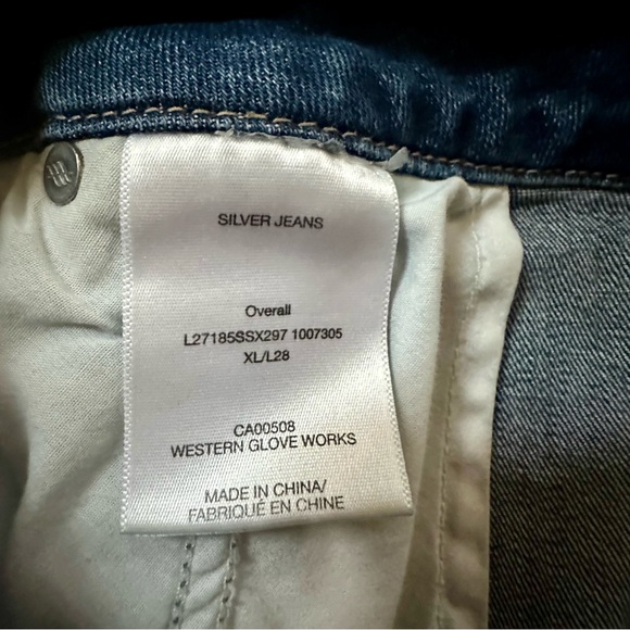 Silver Jeans Distressed Slim Leg Overalls - Picture 10 of 11